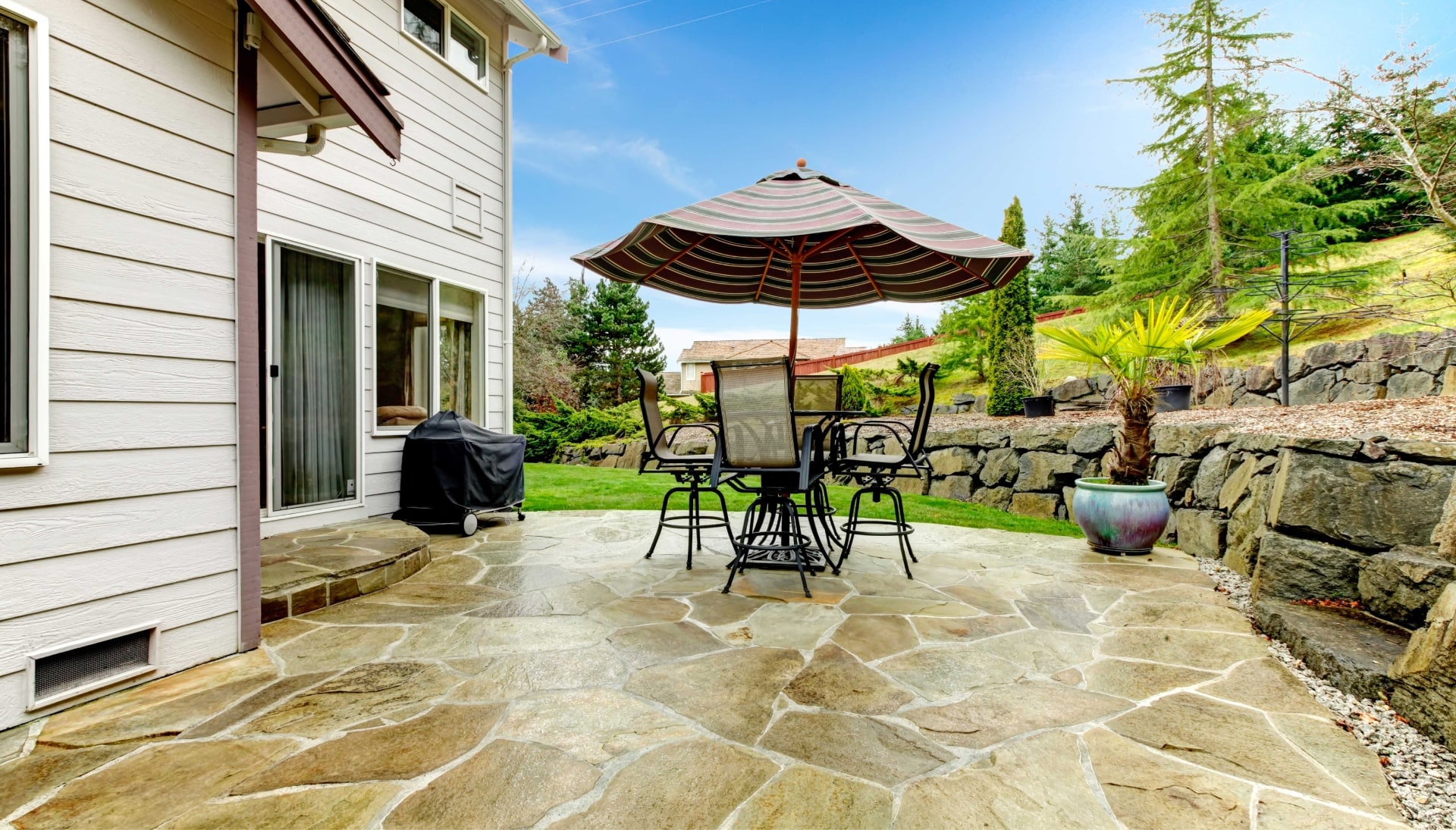 Beautifully Textured and Patterned Concrete Patios in Modesto, California area!